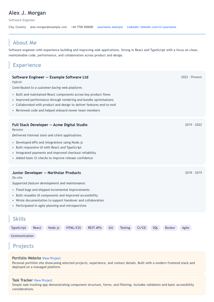 Pastel Creative CV CV template preview